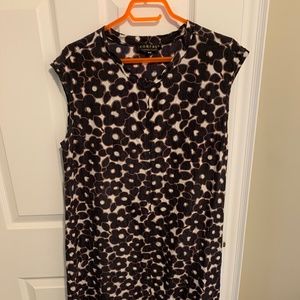 Black and white floral Comrags silk dress